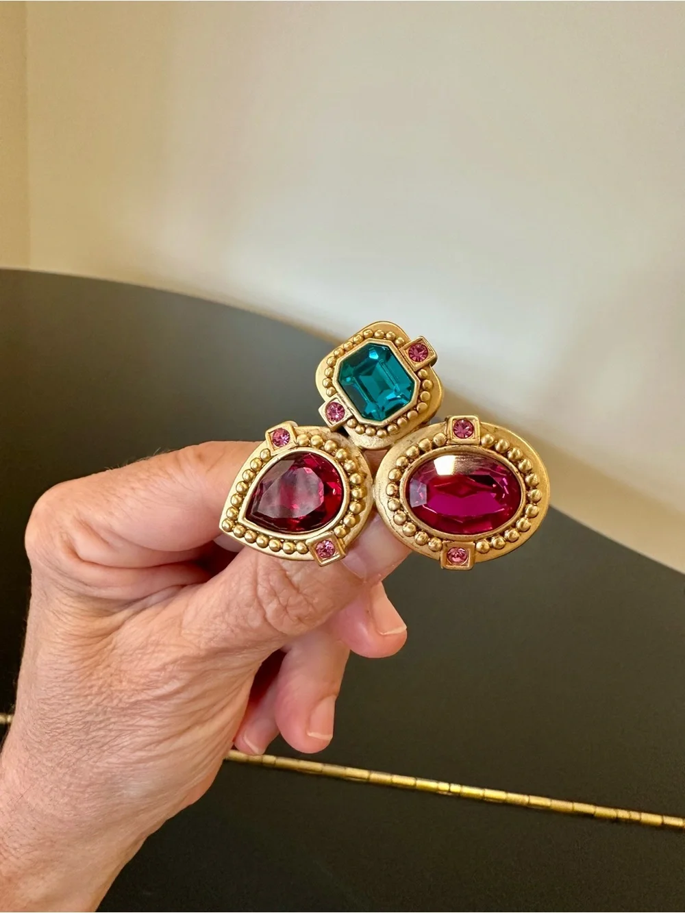 Oscar de La Renta RETRO ICONIC COUTURE LUXURY RUNWAY RARE CRYSTAL BROOCH